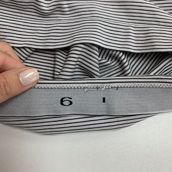 Lululemon Swiftly Tech Shirt Womens 6 White Black Striped Short Sleeve *READ - Picture 10 of 12